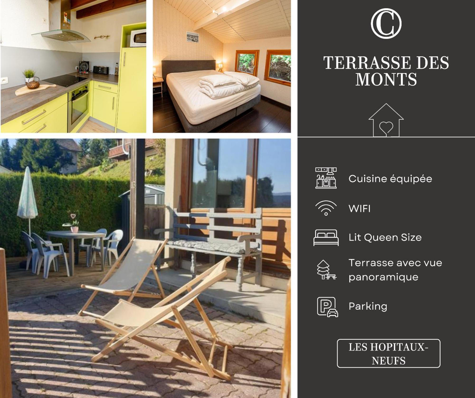 Terrasse Des Monts - Duplex Independant De Charme Lägenhet Les Hopitaux-Neufs Exteriör bild